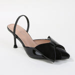 Celia Glossy Slingback Heels with Statement Bow
