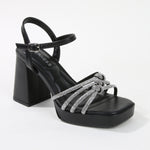 Amar Rhinestone Knotted Platform Heels