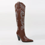 Ashley Embroidered Vegan Leather Cowboy Boots