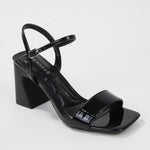 Cross Block Heel Sandals
