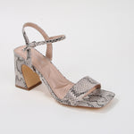 Cross Block Heel Sandals