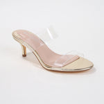 Calia Clear Double Strap Heel Mules