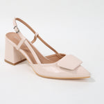 Charlize T-Strap Trapezoid Accent Slingback Heels