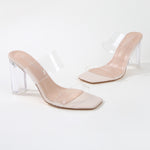 Emmi Clear Block Heel Mules