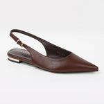 Fabia Pointed Toe Metallic Heel Slingback Flats