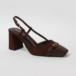 Geena Buckle Accent Slingback Block Heel Pumps