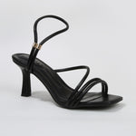 Hannia Tubular Ankle Loop Kitten Heel Sandals