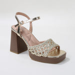 Hudson Woven Platform Block Heel Sandals
