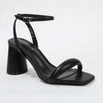 Jasmine Elegant Padded Vamp Ankle Strap Block Heel Sandals