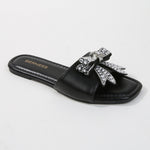 Khalani Rhinestone Bow Embellished Slide Sandals