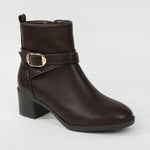 Madeline Buckled Accent Dress Ankle Boots