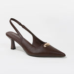 Makenna Metallic Accent Slingback Heels