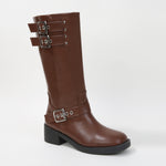 Passion Moto Buckle Mid-Calf Boots