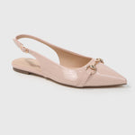 Rio Patent Slingback Flats with Chain Detail