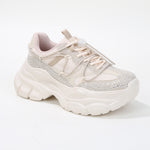Rosa Chunky Rhinestone Mesh Sneakers
