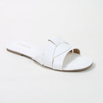 Topaz Glossy Patent Braided Slide Sandals