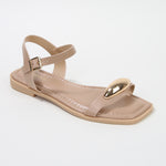 Tristan Sculped Accent Strappy Flat Sandals
