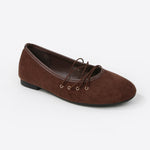 Verona Suede Lace-Up Ballet Flats