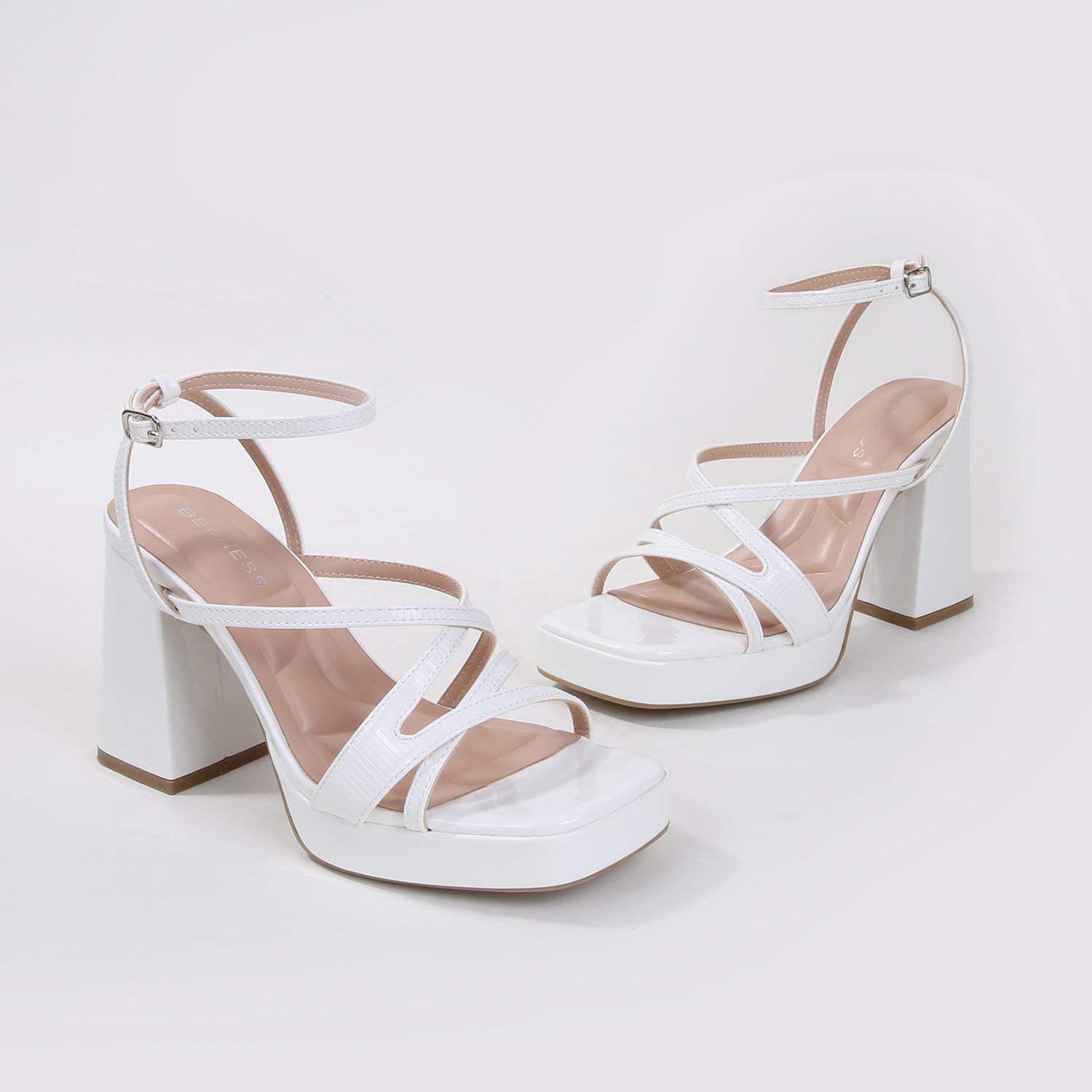 Adore Crisscross Straps Platform Block Heels