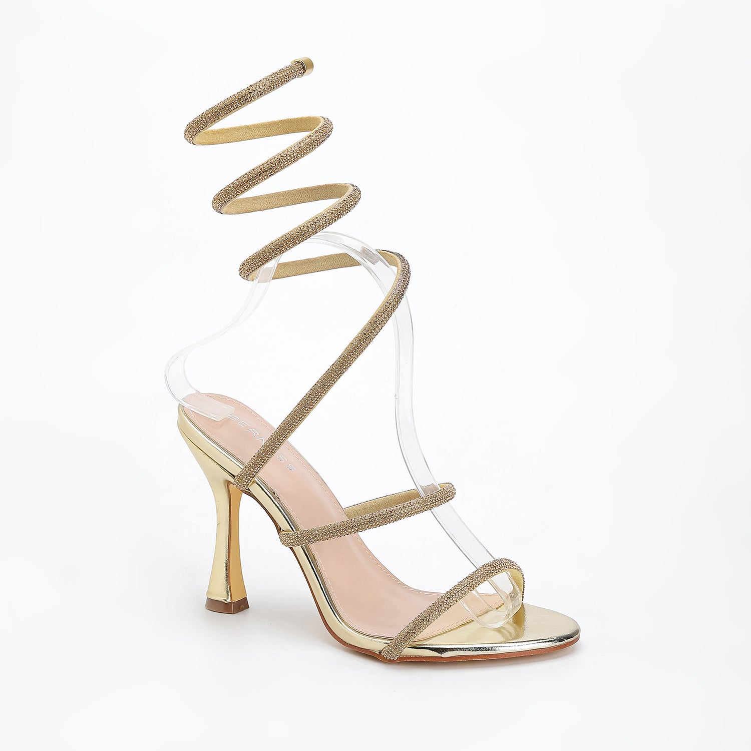 Alexandra Rhinestone Wrap Strap Heels