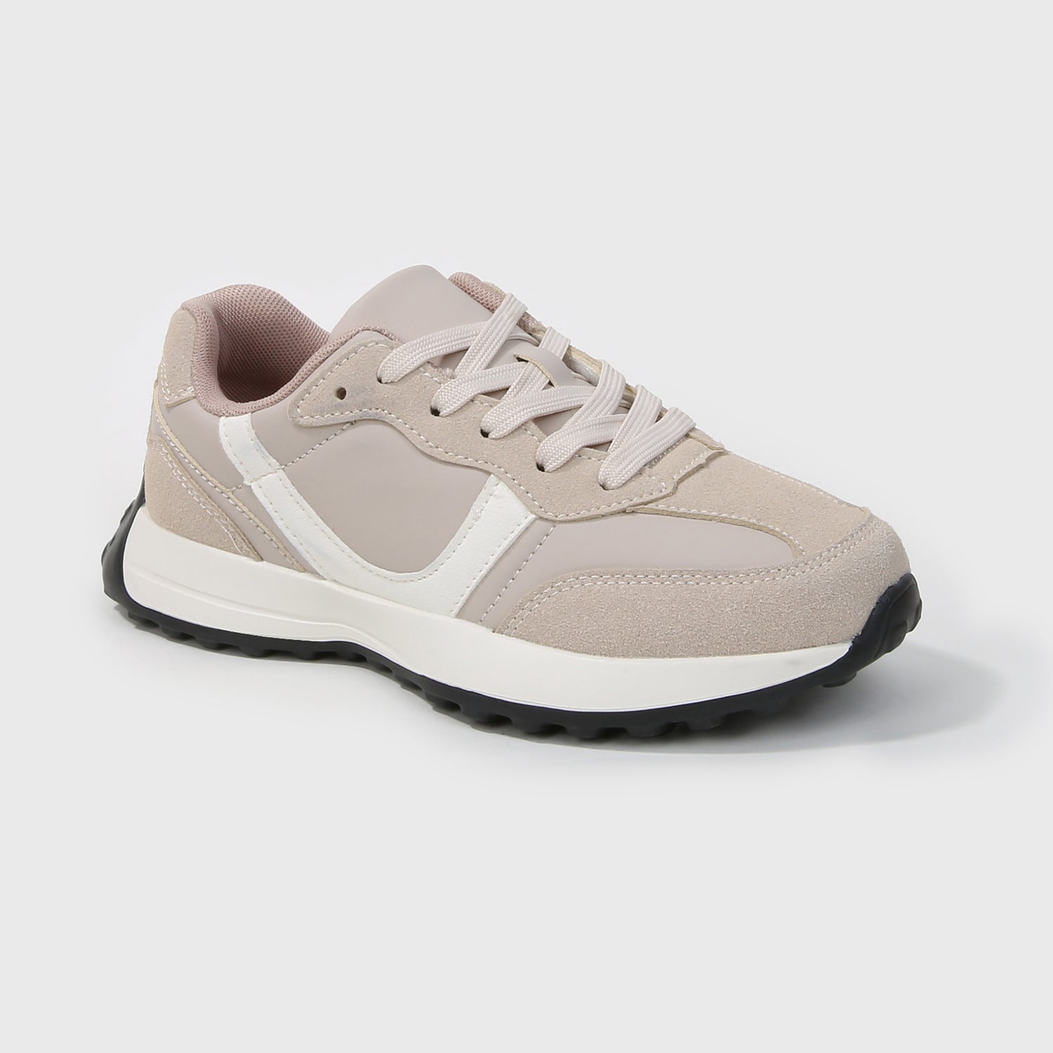 Beyonce Faux Suede Panels Retro Lace-Up Sneakers