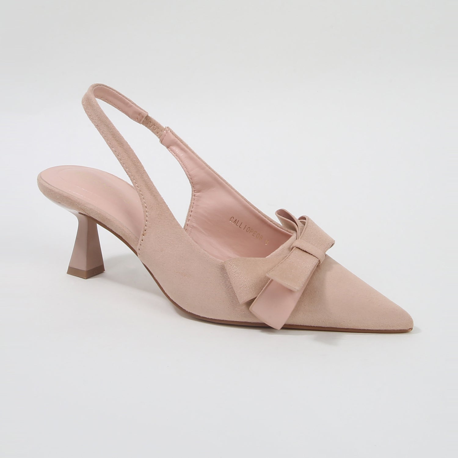 Calliope Faux Suede Bow Slingback Kitten Heels
