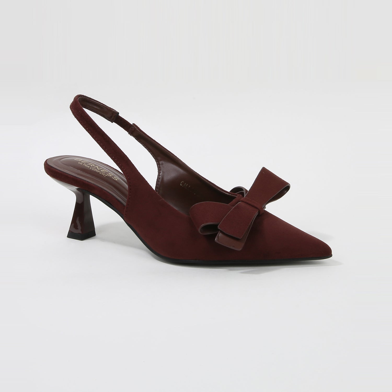 Calliope Faux Suede Bow Slingback Kitten Heels