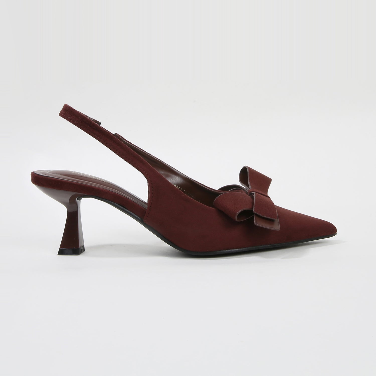 Calliope Faux Suede Bow Slingback Kitten Heels