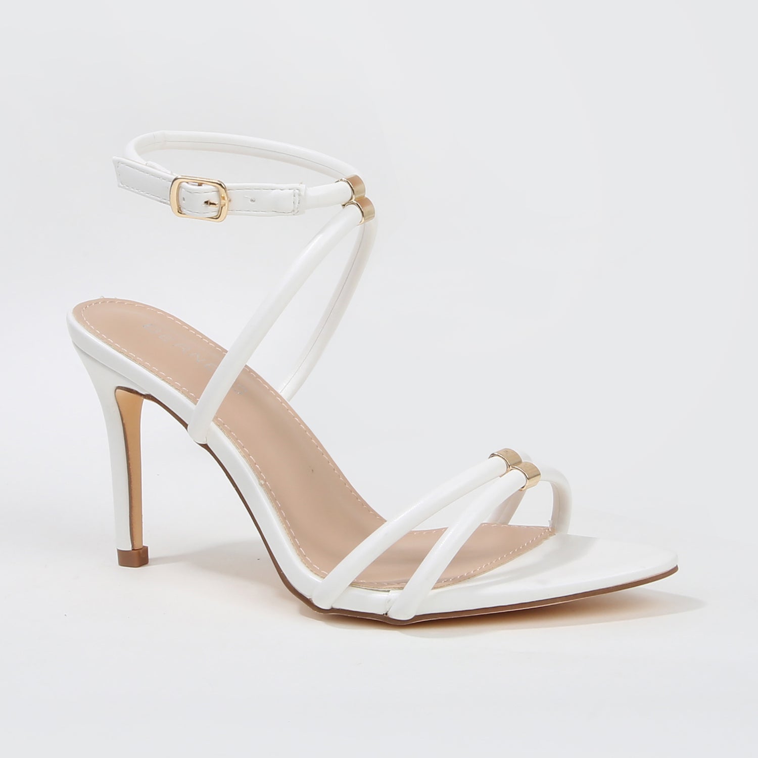 Candelaria Minimalist Triple Strap Stiletto Heels