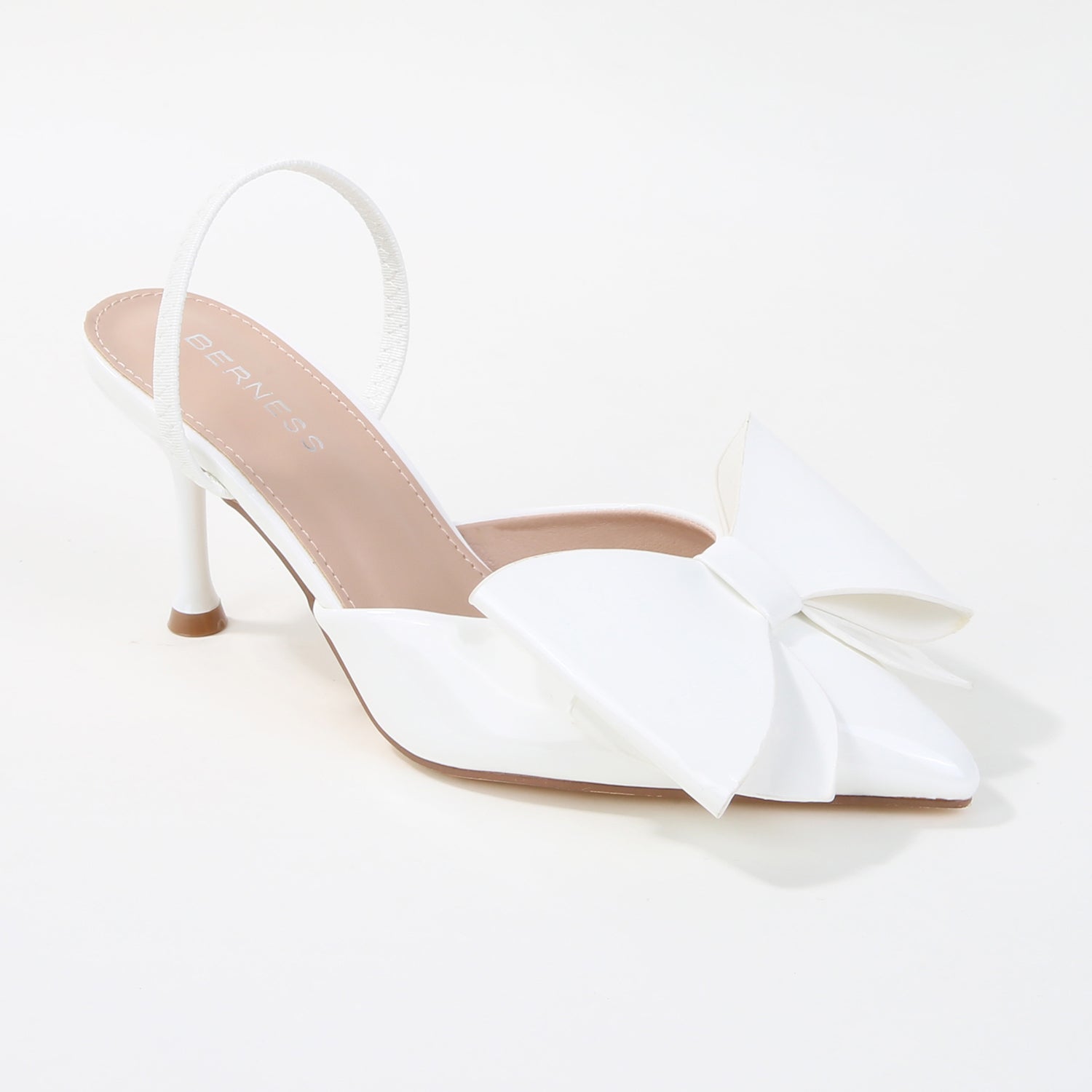 Celia Glossy Slingback Heels with Statement Bow