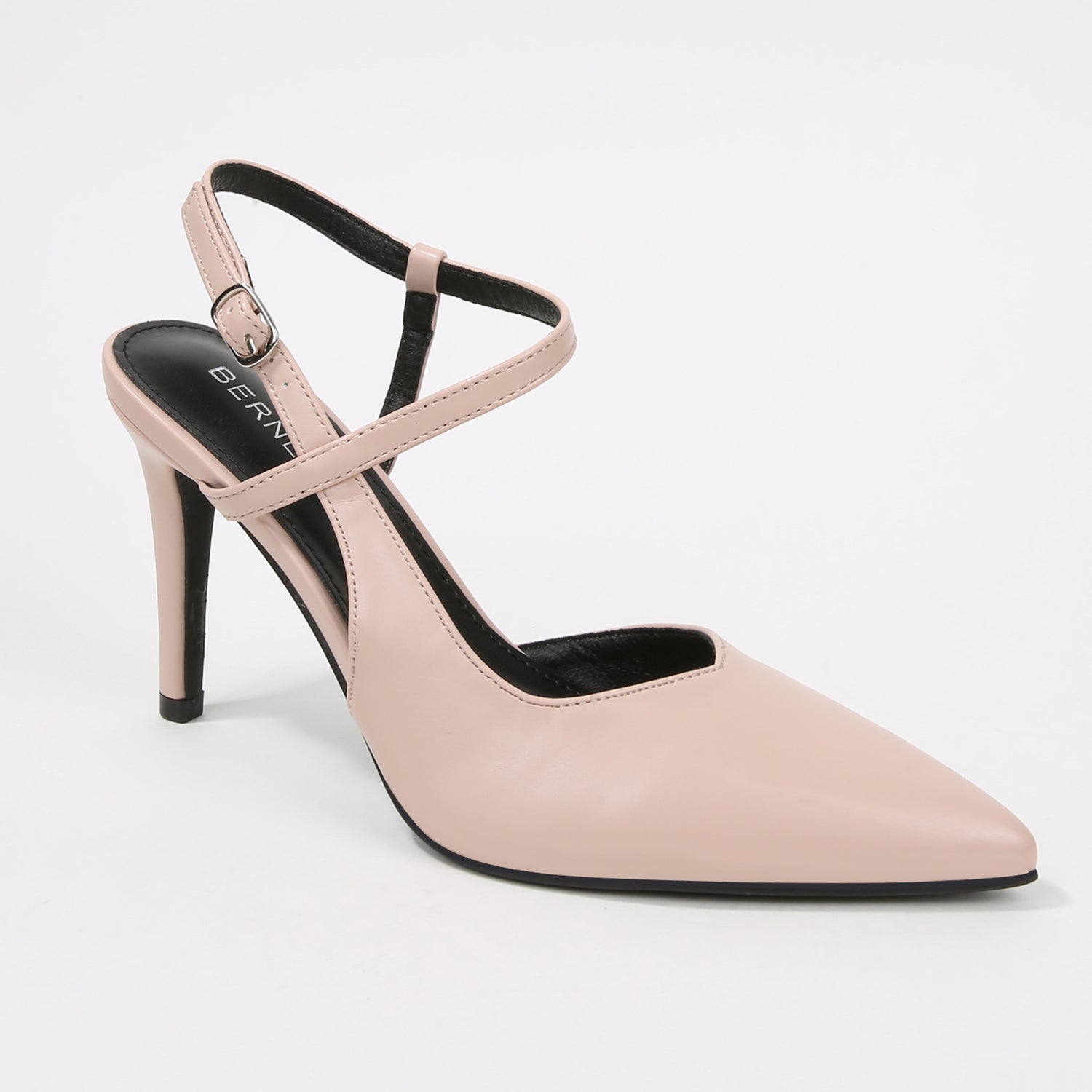 Charise Vegan Leather Cross-Strap Stiletto Heels