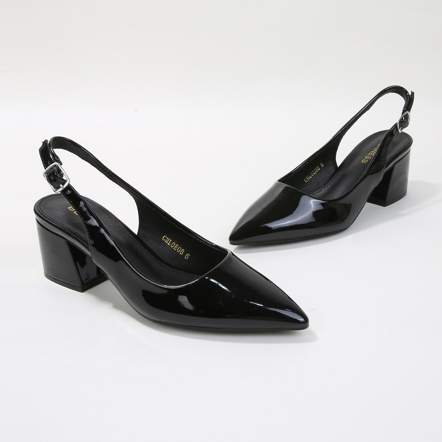 Choe Patent Finish Block Heel Pumps
