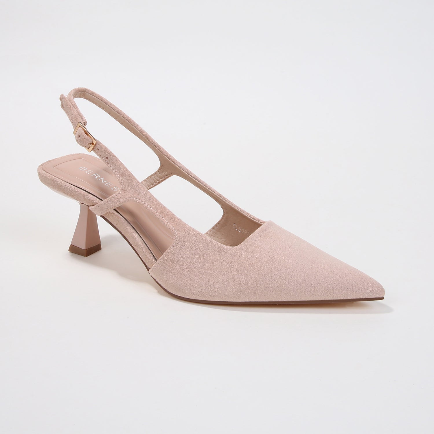Cleopatra Suede Cutout Slingback Kitten Heels