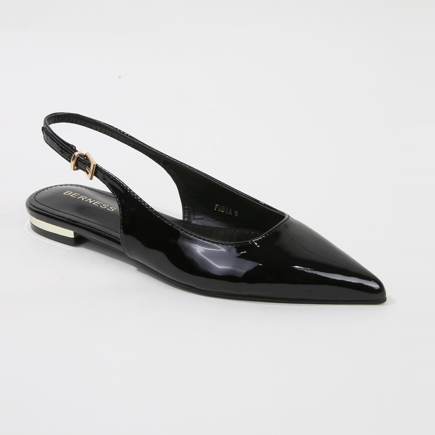 Fabia Patent Leather Pointed Slingback Flats