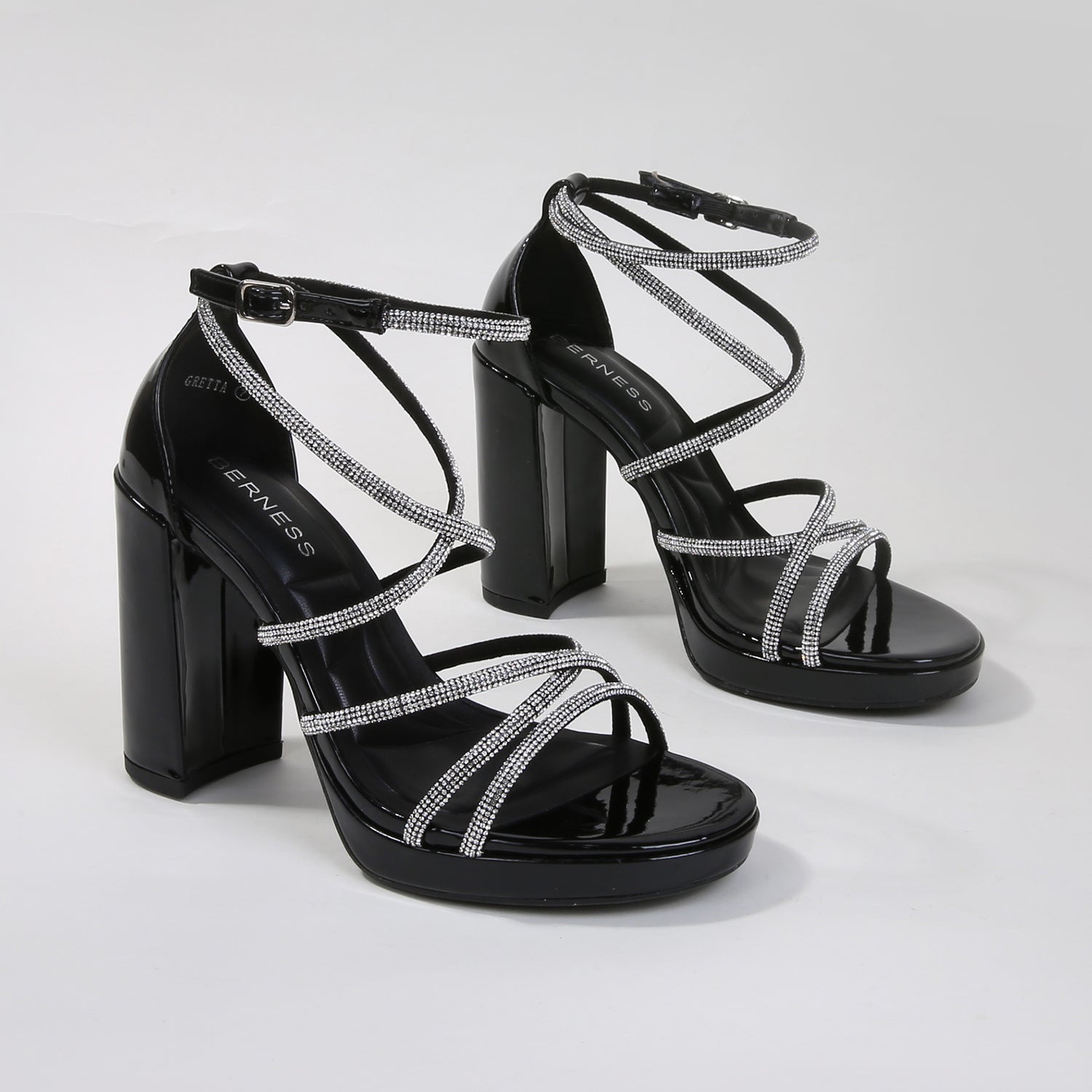 Gretta Rhinestone Strappy Platform Heels