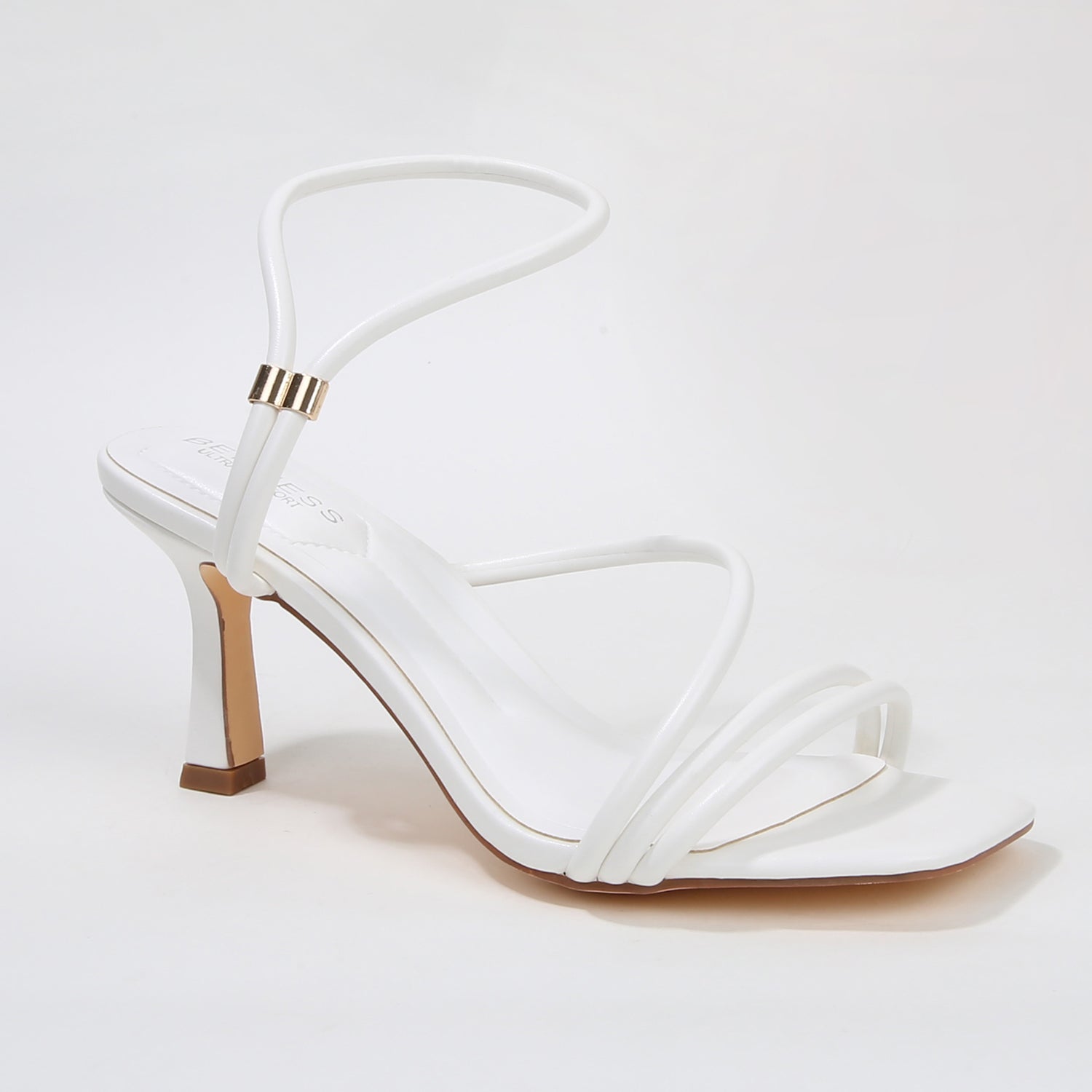 Hannia Tubular Ankle Loop Kitten Heel Sandals