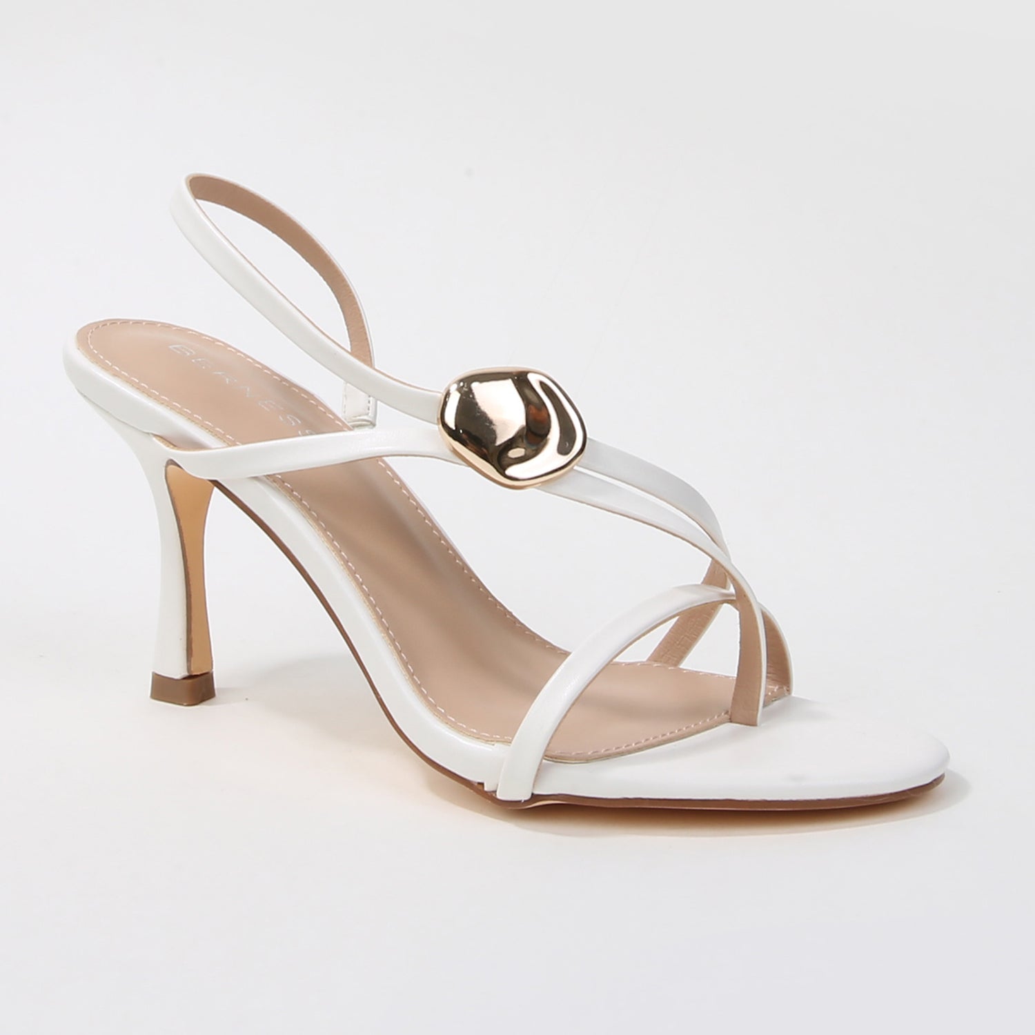 Hebe Molten Gold Ornament Slingback Stiletto Sandals