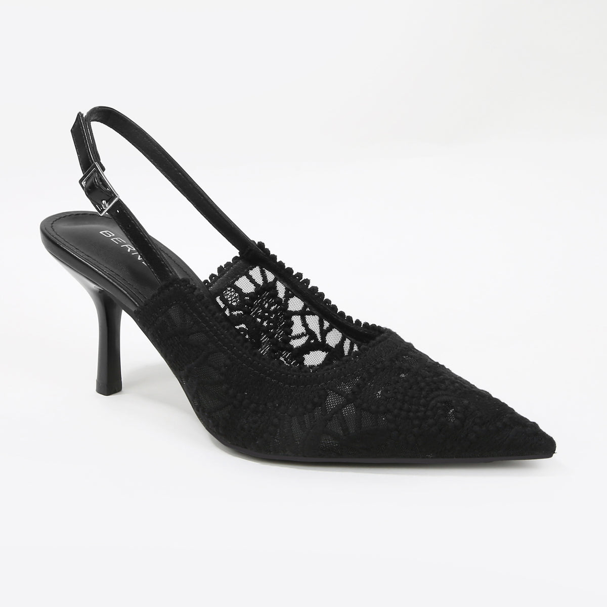 Hertha Lace Pointed Toe Slingback Heels