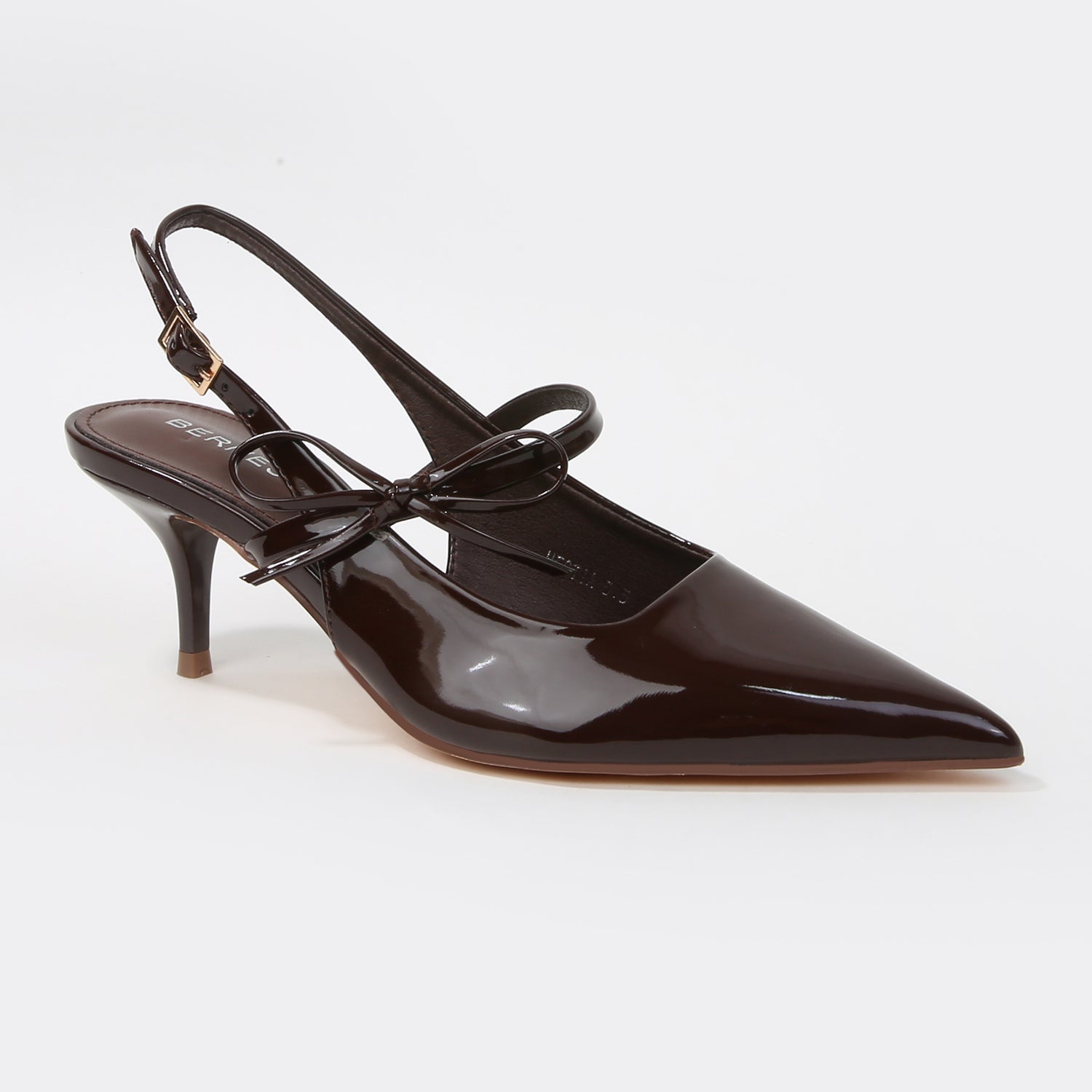 Hestia Patent Slingback Pumps with Bow Detail