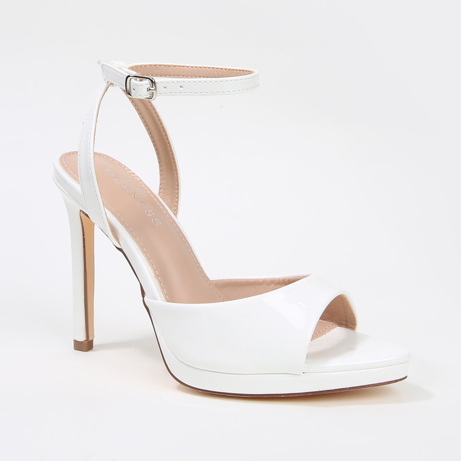 Hina Patent Leather Ankle Strap Stiletto Heels