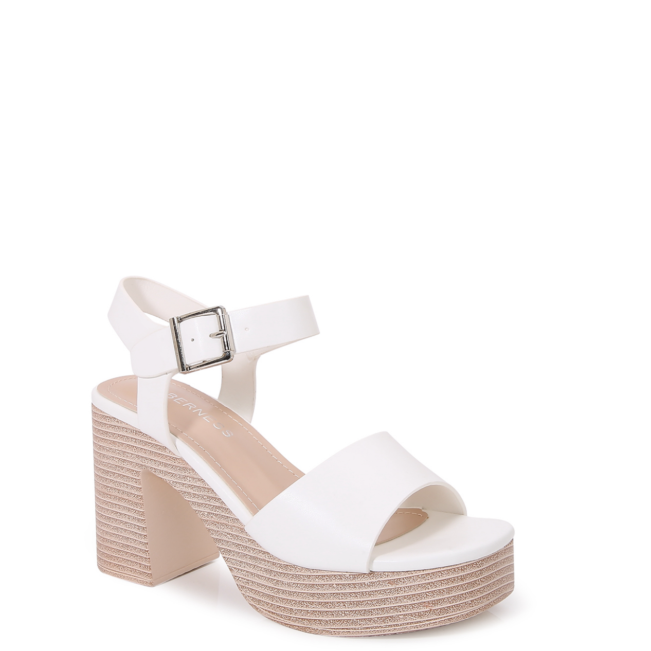 Eulala Metallic Gold Platform Block Heel Sandals