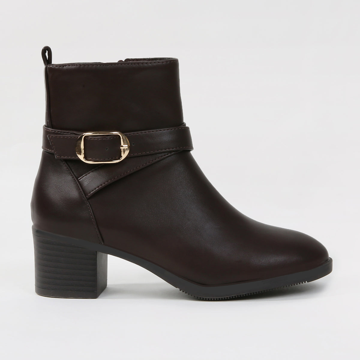 Madeline Buckled Accent Dress Ankle Boots