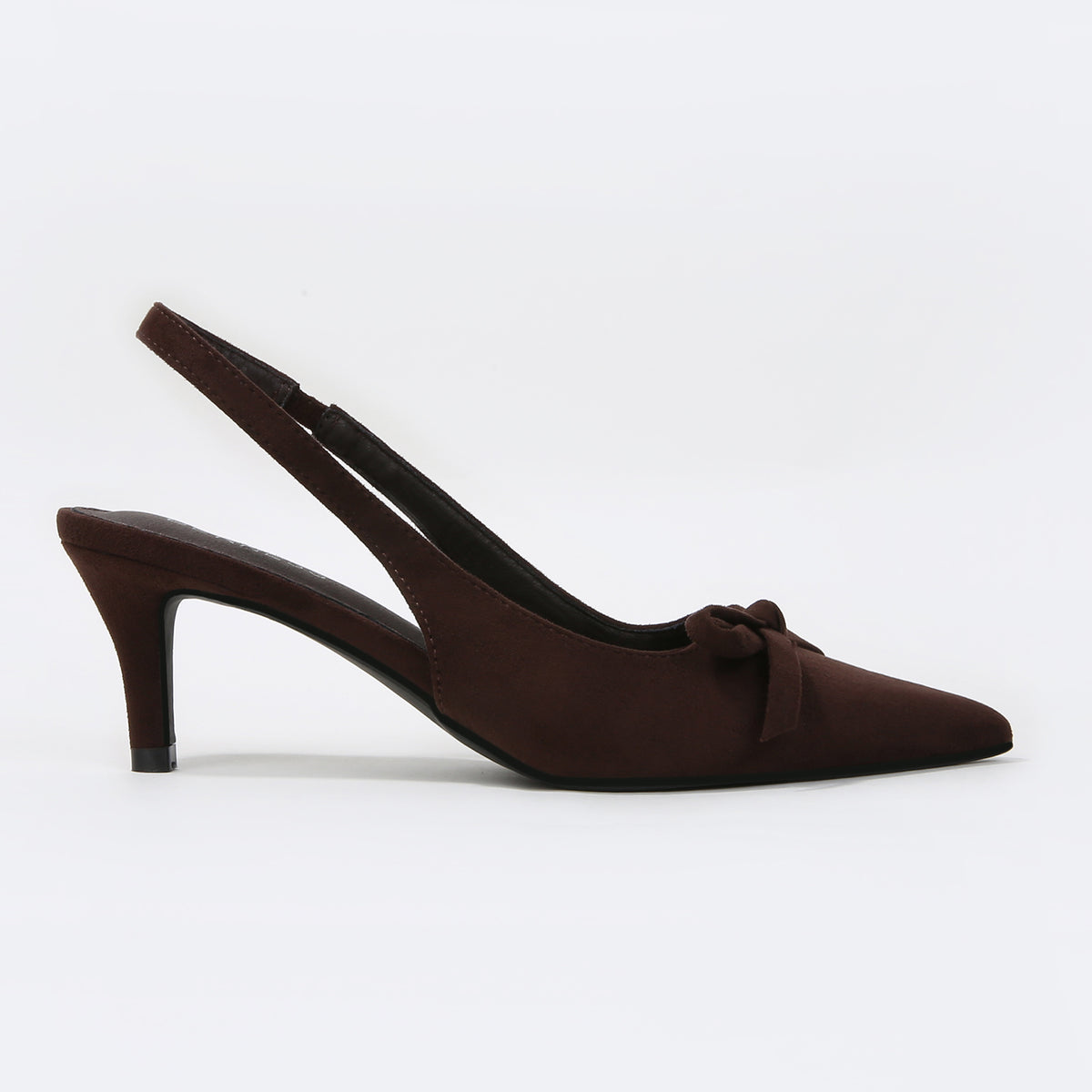 Marina Suede Bow Slingback Kitten Heel Pumps