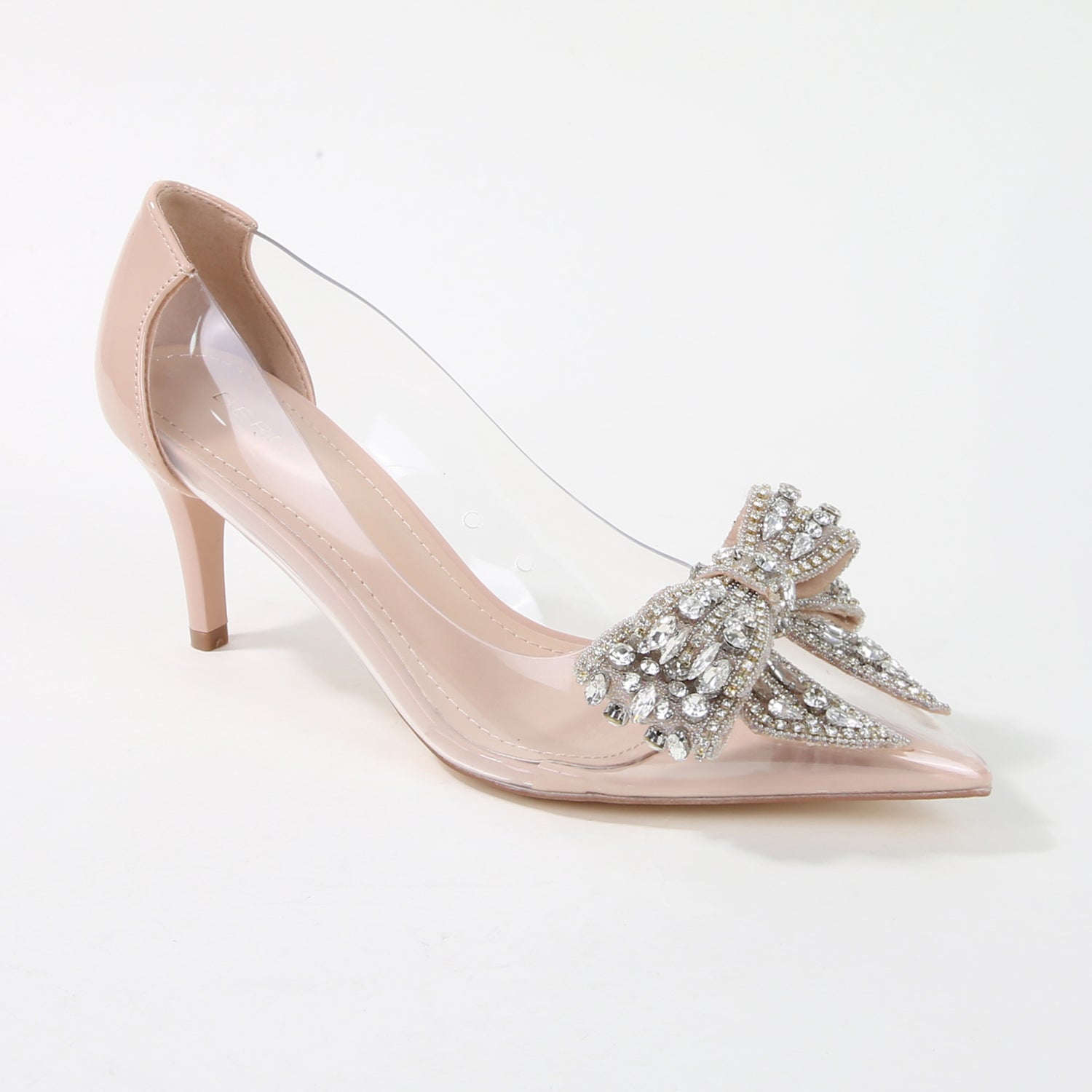 Nala Clear Heels with Oversized Crystal Bow