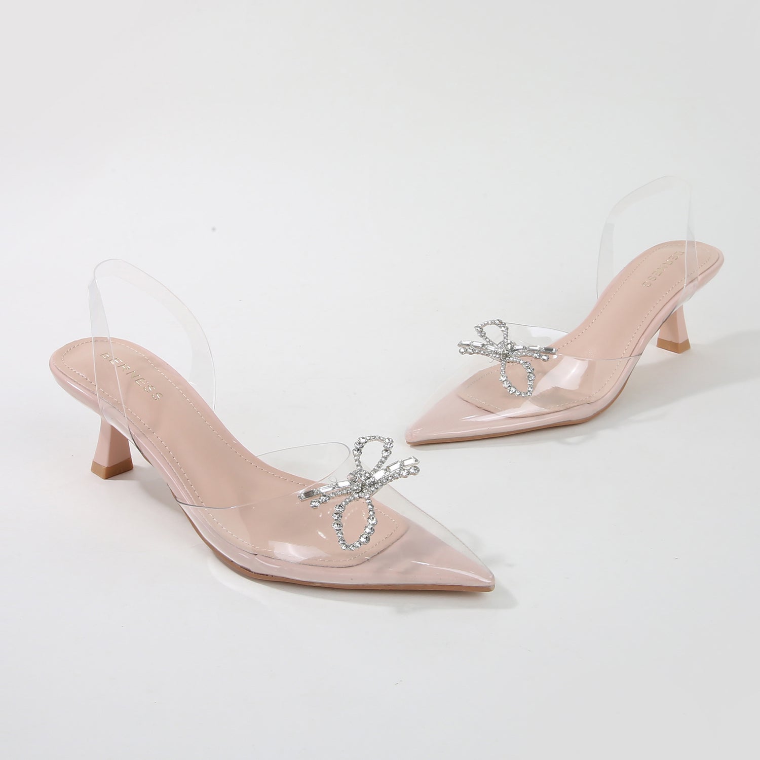 Nana Bow Slingback Clear Pump Heels