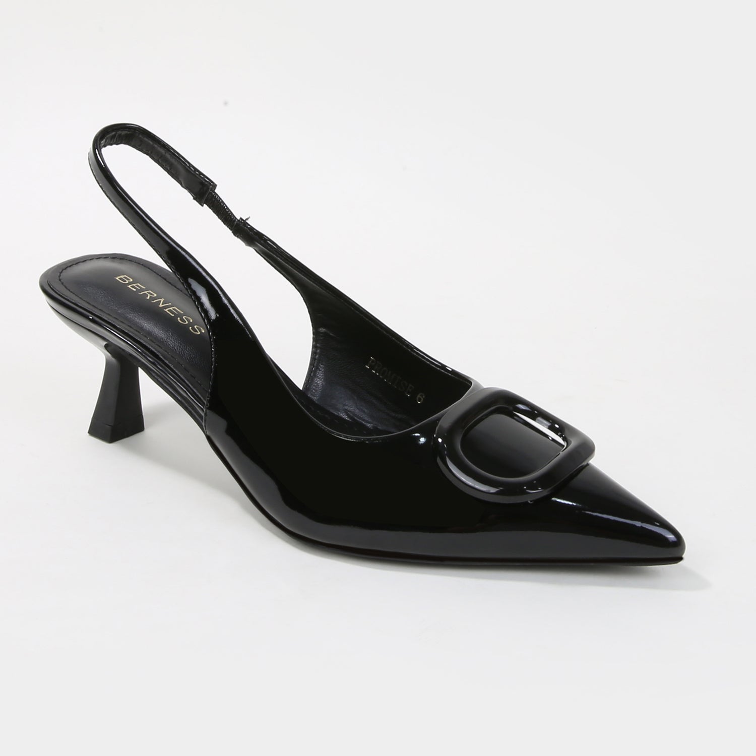 Promise Patent Slingback Heels with Buckle Accent