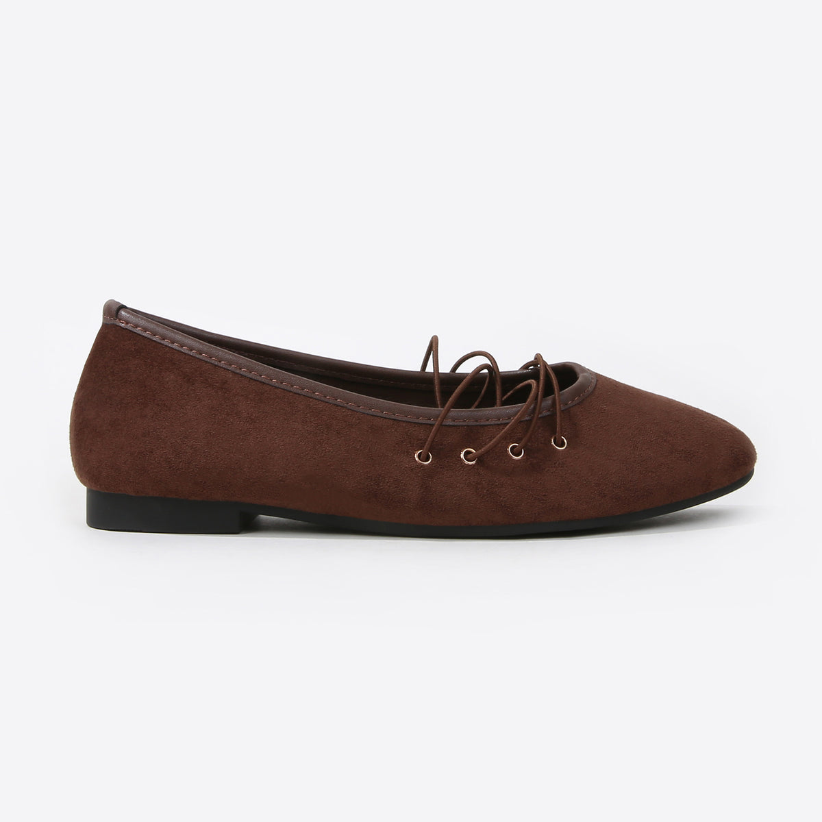 Verona Suede Lace-Up Ballet Flats