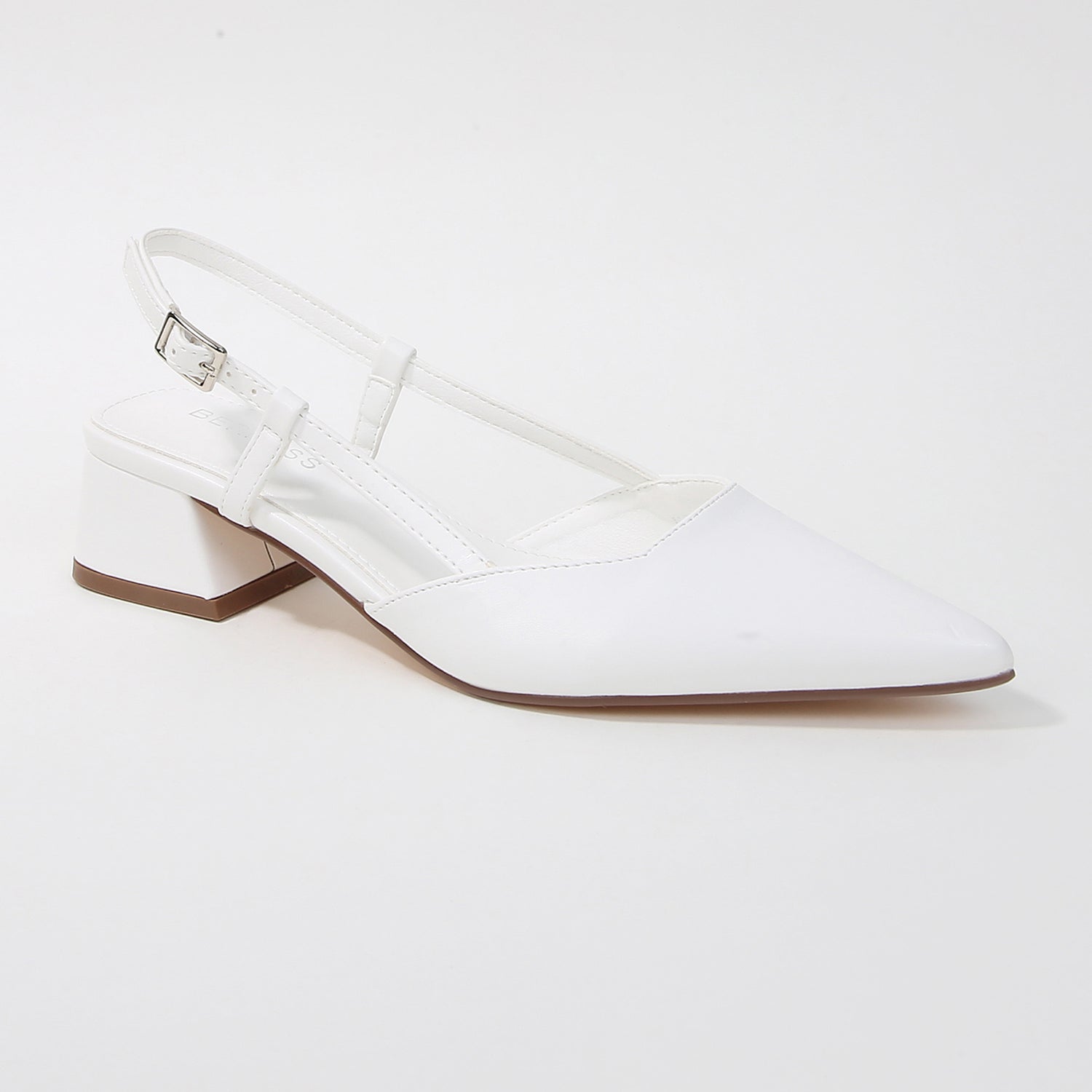 Vieda Faux Leather Slingback Block Heel Pumps