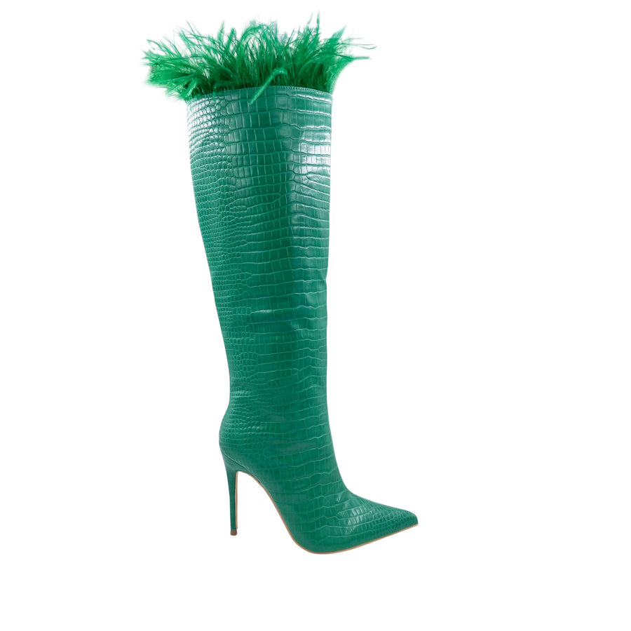 Essie Knee High Feather Boots