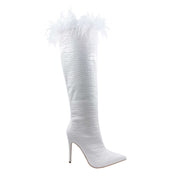 Essie Knee High Feather Boots